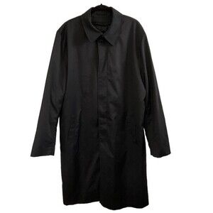 London Fog Men’s Black Trench Coat with Zip in / out Liner Size 44 Long